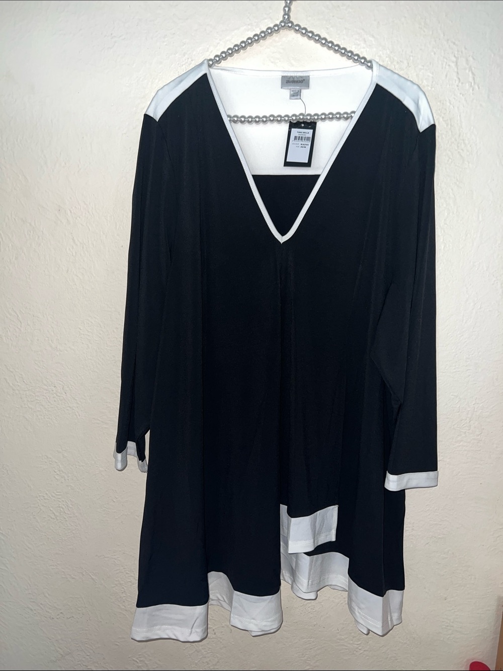 Avenue 26/28 Bella tunic nwt black white plus size